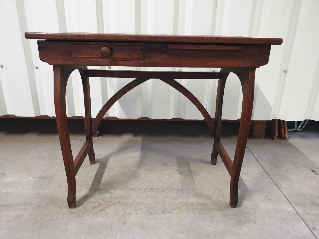 Mooi oud bureau van massief eikenhout. Levering mogelijk., Huis en Inrichting, Bureaus, Klassiek, Ophalen, Gebruikt
