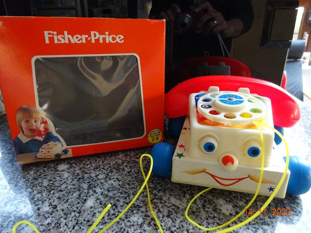 fisher price, retro telefoontje *VINTAGE*PRIMA STAAT**, Kinderen en Baby's, Ophalen of Verzenden
