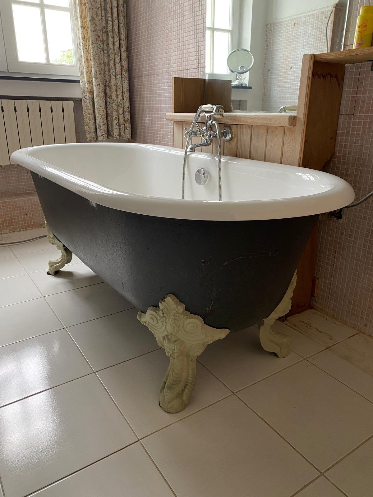 Baignoire ancienne sur pieds en fonte émaillée – 175 cm, Enlèvement, Comme neuf