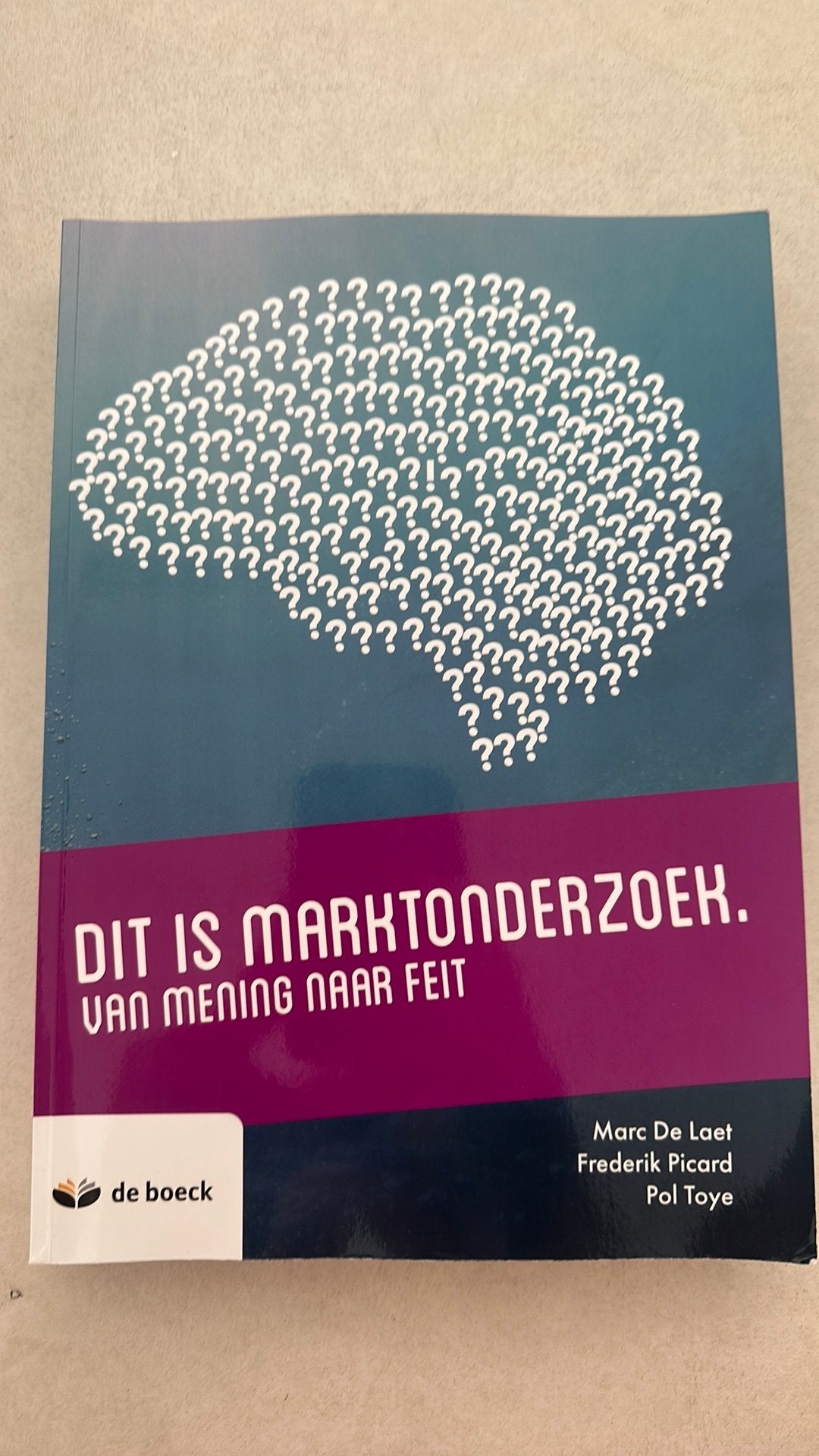 Dit is marktonderzoek van mening naar feit, Livres, Enlèvement, Comme neuf