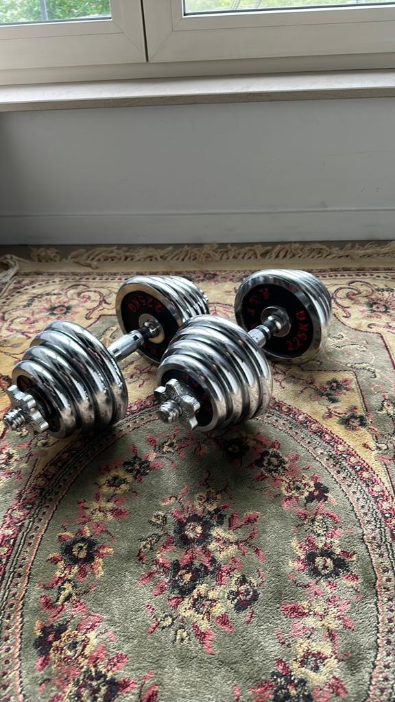 Dumbbell 2x15kg, Sport en Fitness, Fitnessmaterialen, Ophalen, Zo goed als nieuw, Rug, Dumbbell