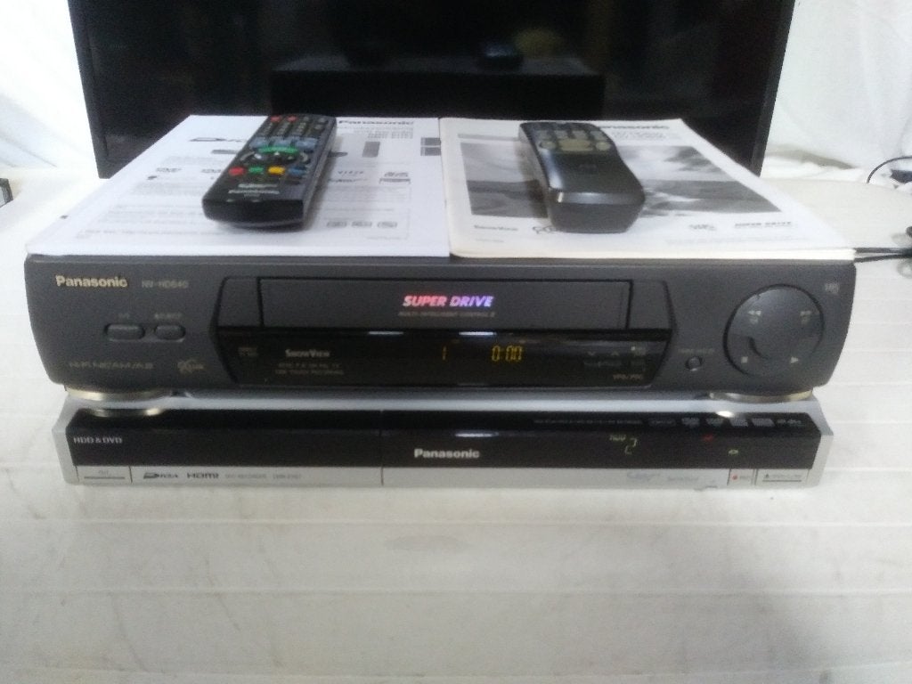 Kopieer DUO Panasonic DVD/HDD recorder + VHS video recorder, Ophalen of Verzenden, Gebruikt, VHS-speler of -recorder