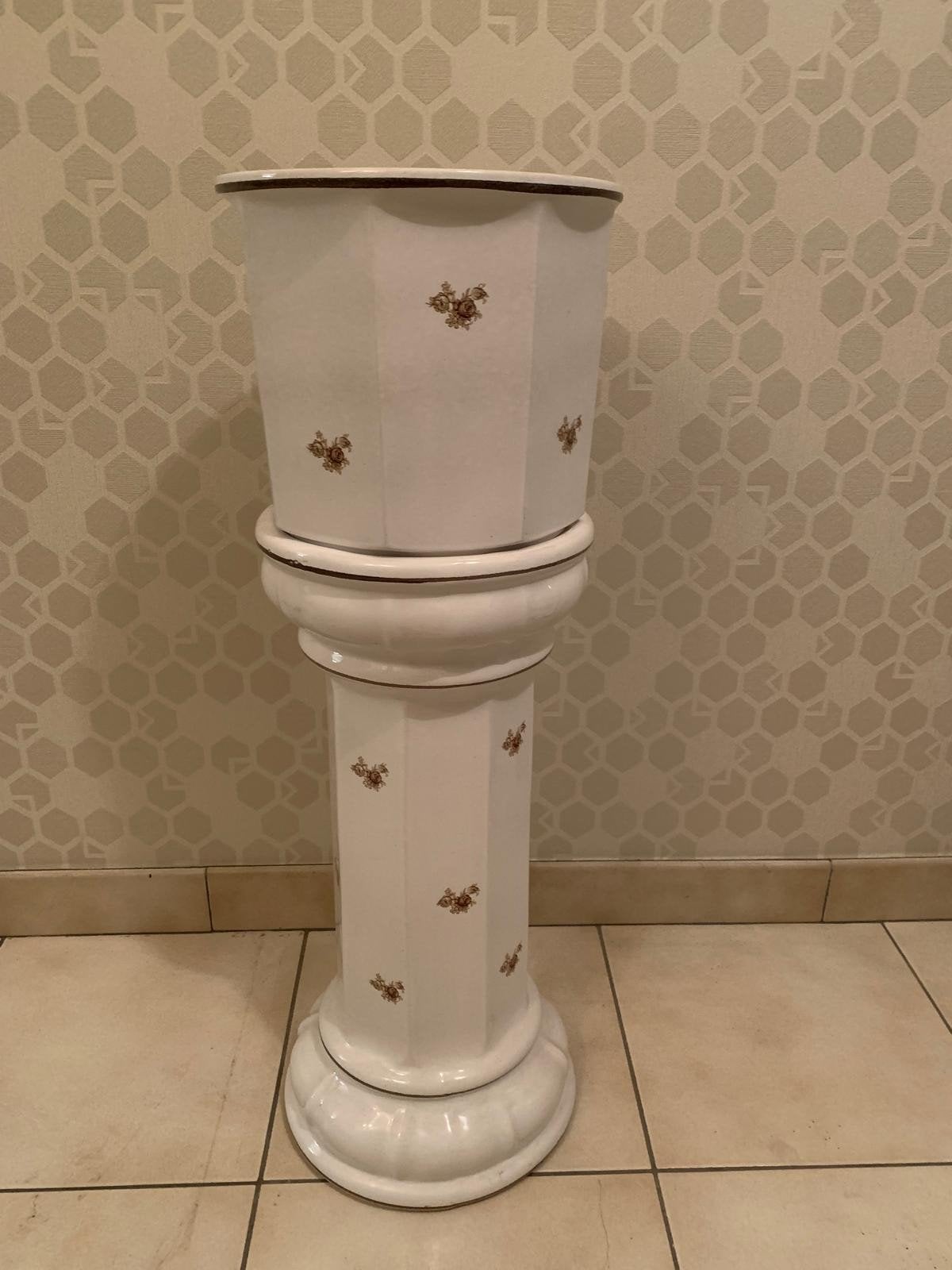 Pot de fleurs en porcelaine sur colonne., Maison & Meubles, Plantes d'intérieur, Enlèvement