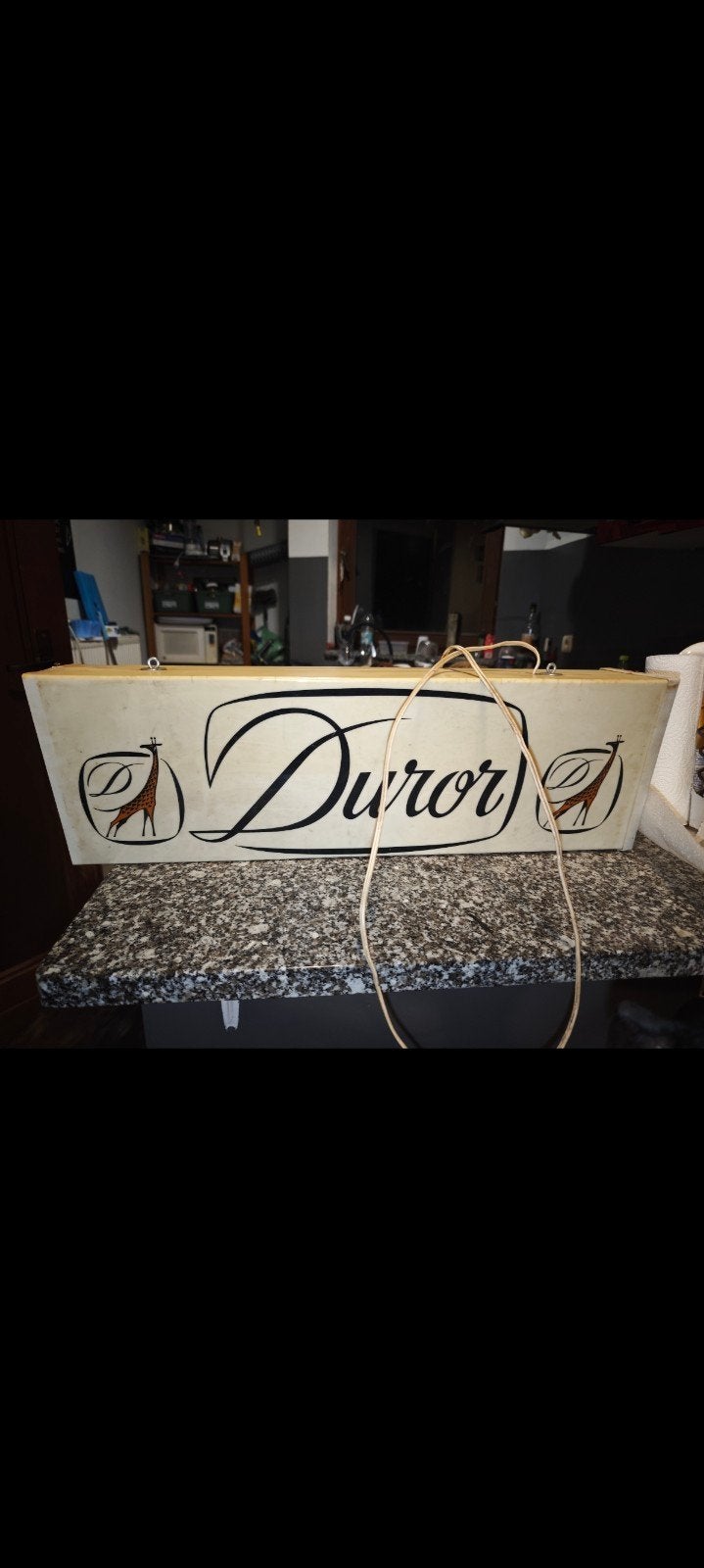 Oud DUROT verlicht reclamebord — vintage, Verzamelen, Gebruikt, Reclamebord