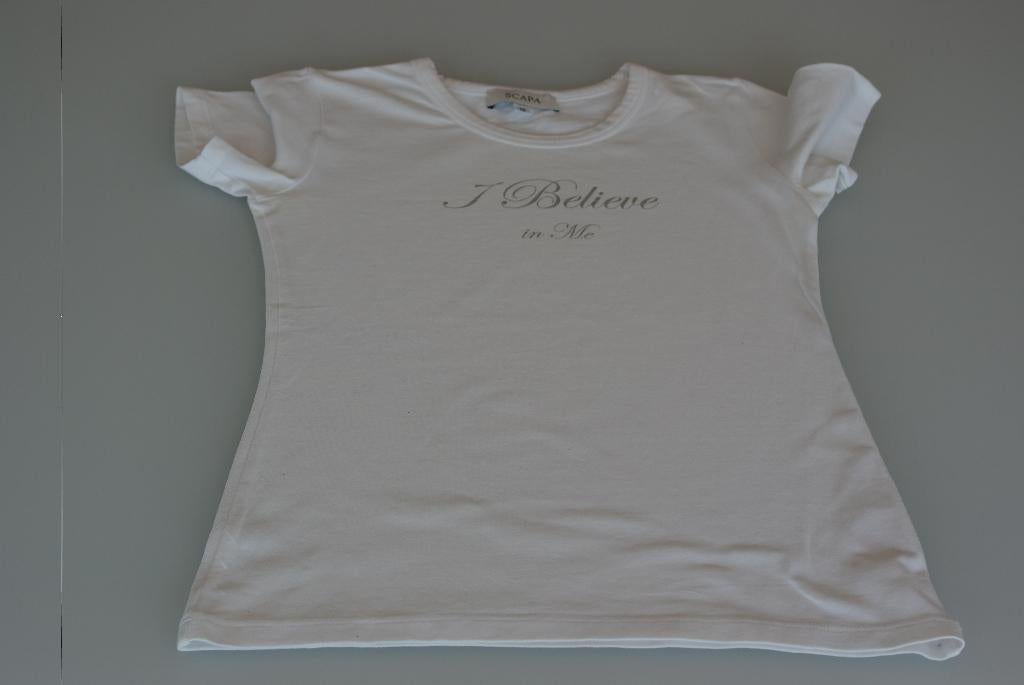 witte t shirt scapa sports 10 jaar, Meisje, Ophalen of Verzenden, Shirt of Longsleeve, Gebruikt
