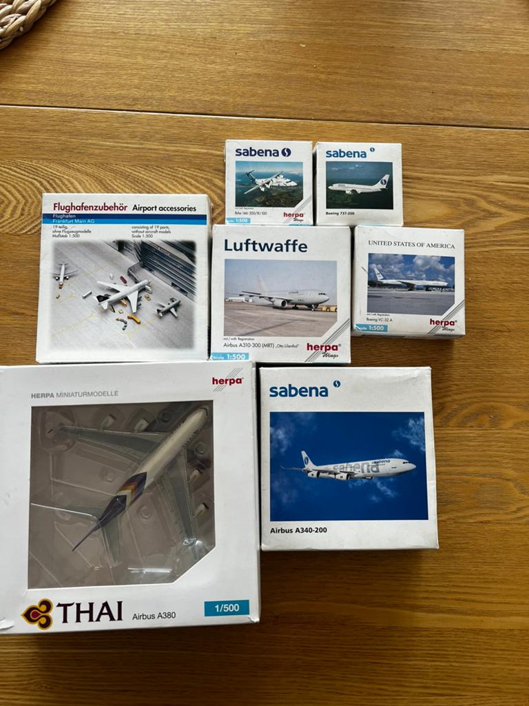 Lot modelvliegtuigjes, in verpakking, SABENA, Ophalen, Zo goed als nieuw