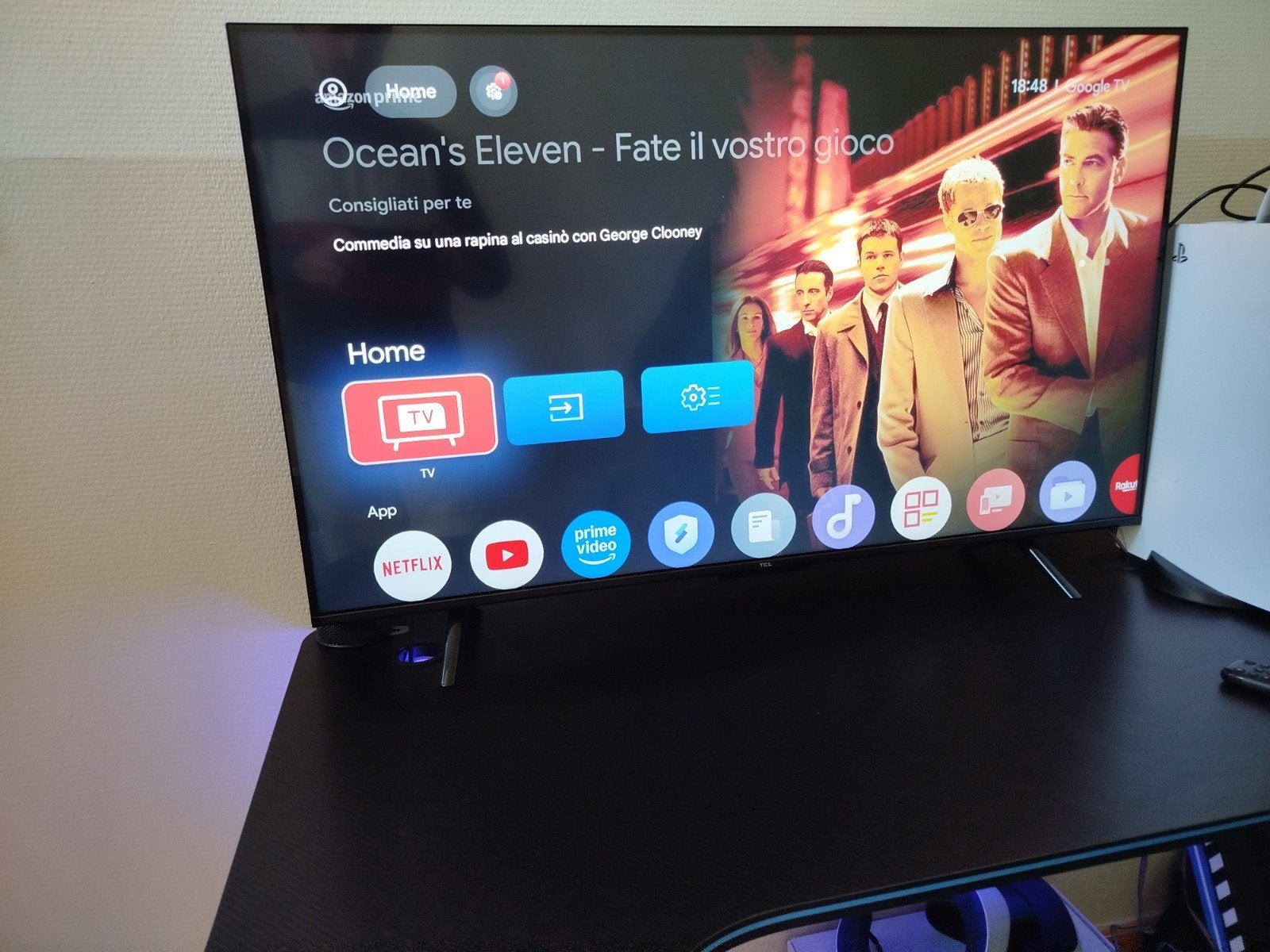 Télévision Smart TCL 43 pouces 4K HDR, HDMI, Moins de 1 ms, 61 à 100 Hz, Comme neuf