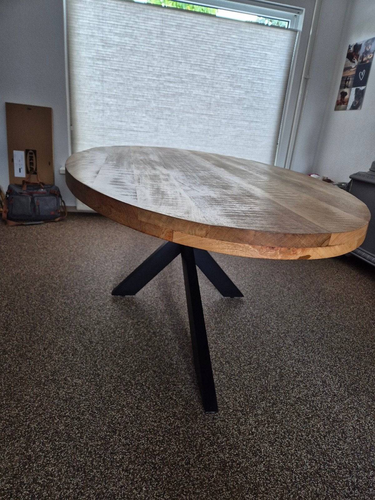 Belle table à manger ovale en bois de manguier (240x120 cm), Maison & Meubles, Enlèvement, Ovale