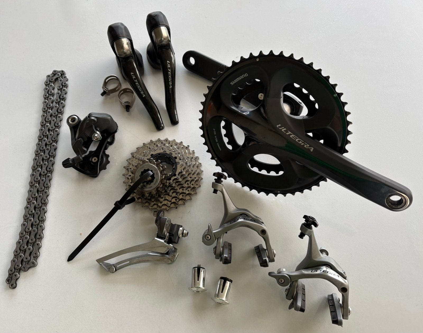 Shimano Ultegra 6700 10 speed groepset voor velgremmen, Fietsen en Brommers, Gebruikt, Overige typen, Ophalen of Verzenden, Aluminium