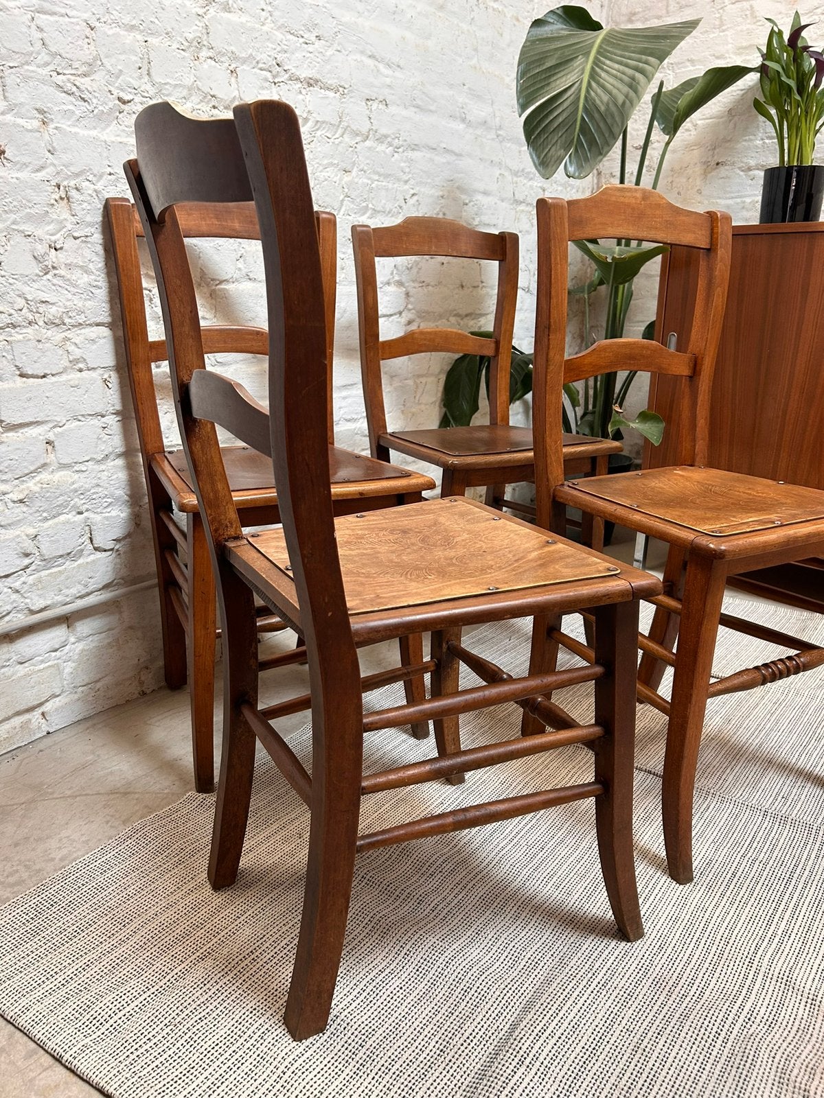 Lot de 4 chaises vintage Luterma en bois, Maison & Meubles, Enlèvement, Utilisé