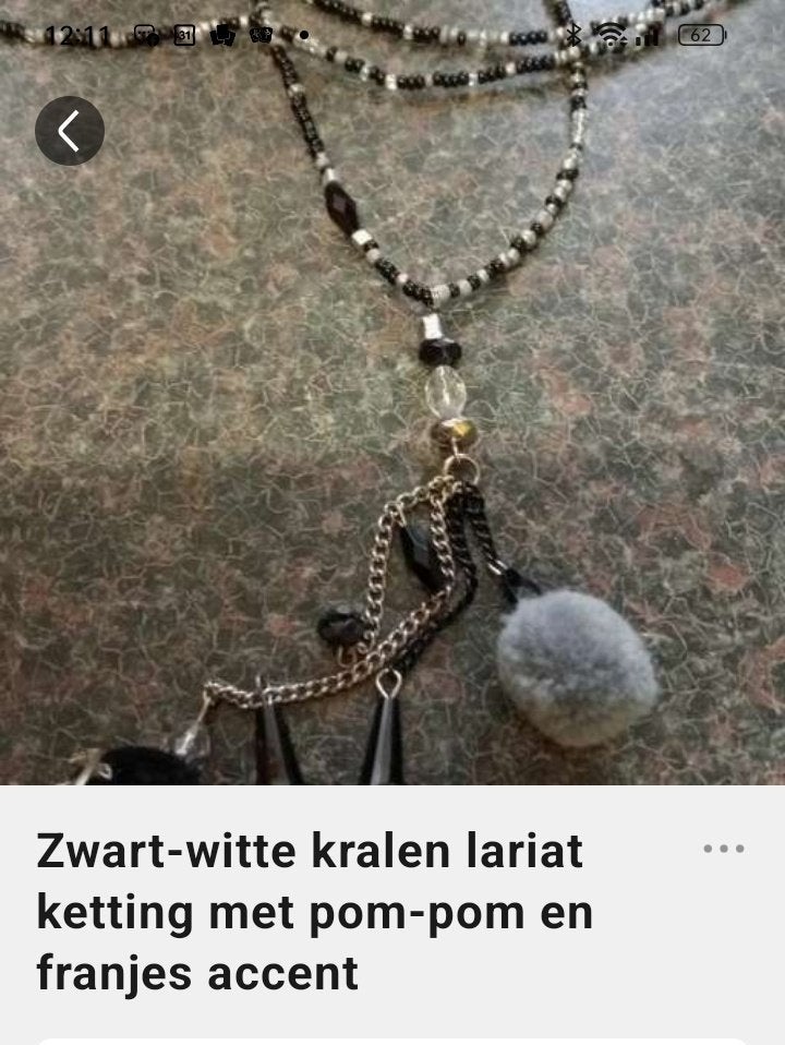 zwart witte kralen ketting, Ophalen of Verzenden, Zwart
