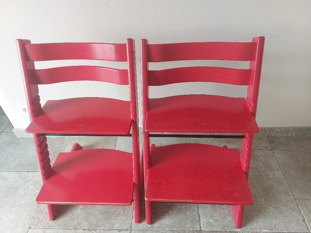 Stokke Tripp Trapp rode stoel set van 2, Ophalen, Gebruikt, Meegroeistoel