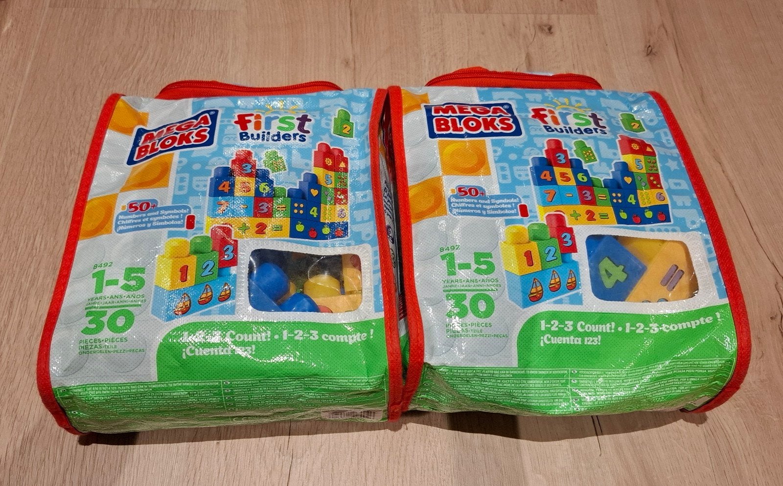 Set megabloks: tafel, 2 x first builders, 2 auto's, blokken, Ophalen, Zo goed als nieuw
