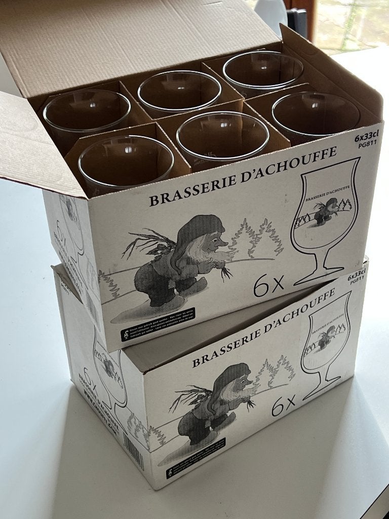 CHOUFFE glazen Brasserie d' achouffe, Ophalen of Verzenden, Nieuw, Bierglas