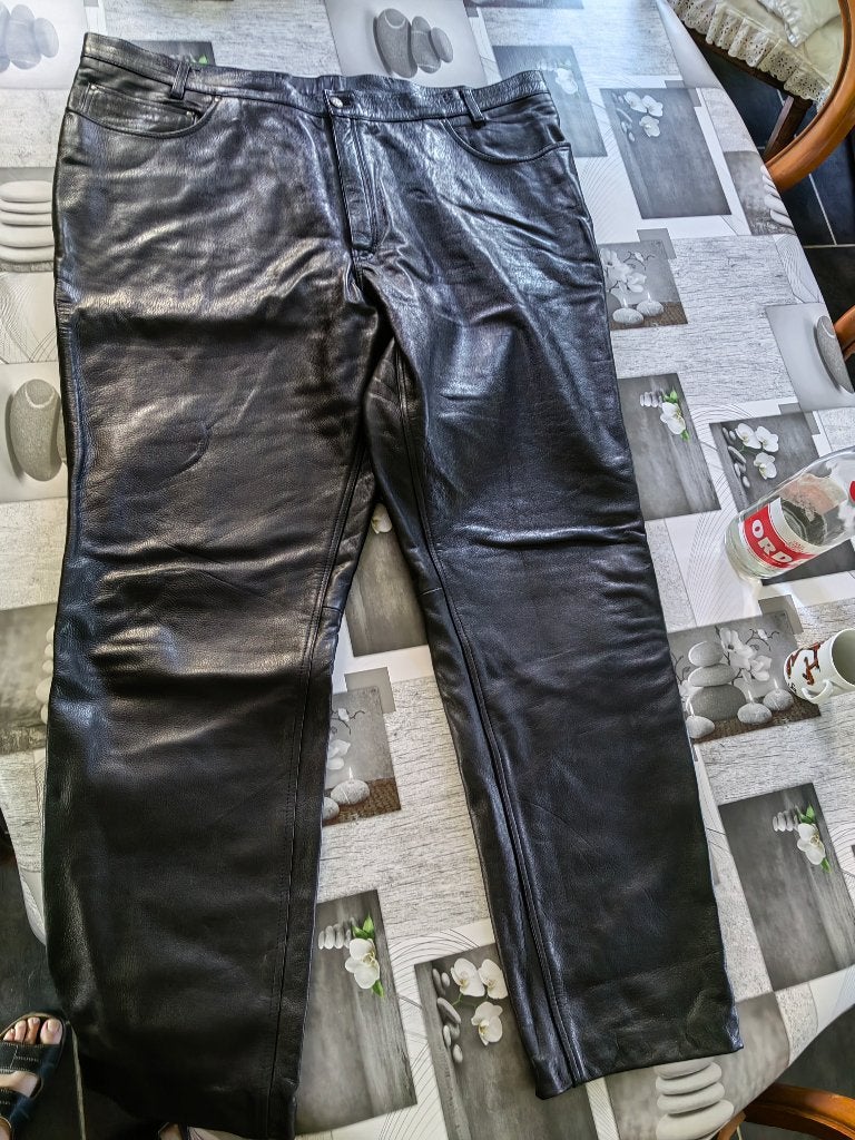 Pantalon en cuir homme, Enlèvement, Neuf, Autres tailles, Noir