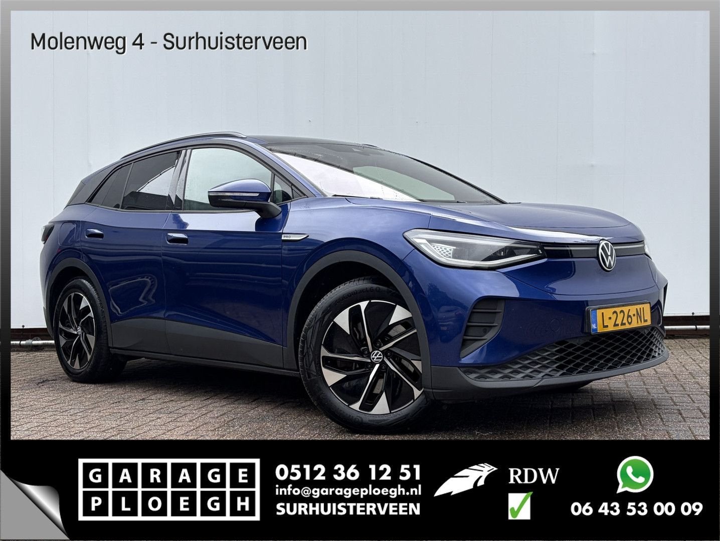 Volkswagen ID.4 SOH 93.6% Family 77 kWh Panoramadak Warmtepo, Auto's, Volkswagen, Automaat, Blauw, 511 km, Adaptive Cruise Control