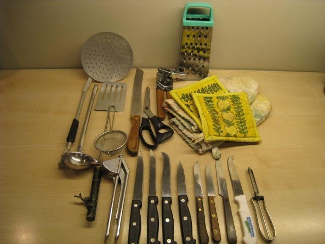 Set keukenspullen : 22 stuks, messen, lookpers, blikopener.., Huis en Inrichting, Ophalen, Brabantia, Broodmes