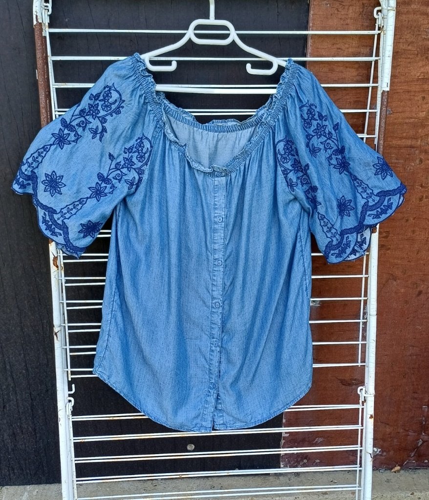 Mooie jeans blouse / hemd, C&A, Ophalen of Verzenden, Zo goed als nieuw, Maat 38/40 (M)