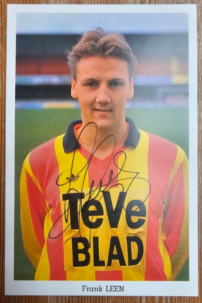 Carte de joueur Frank Leen KV Mechelen 1989 signée à la main, Collections, Articles de Sport & Football, Comme neuf, Cartes de joueur