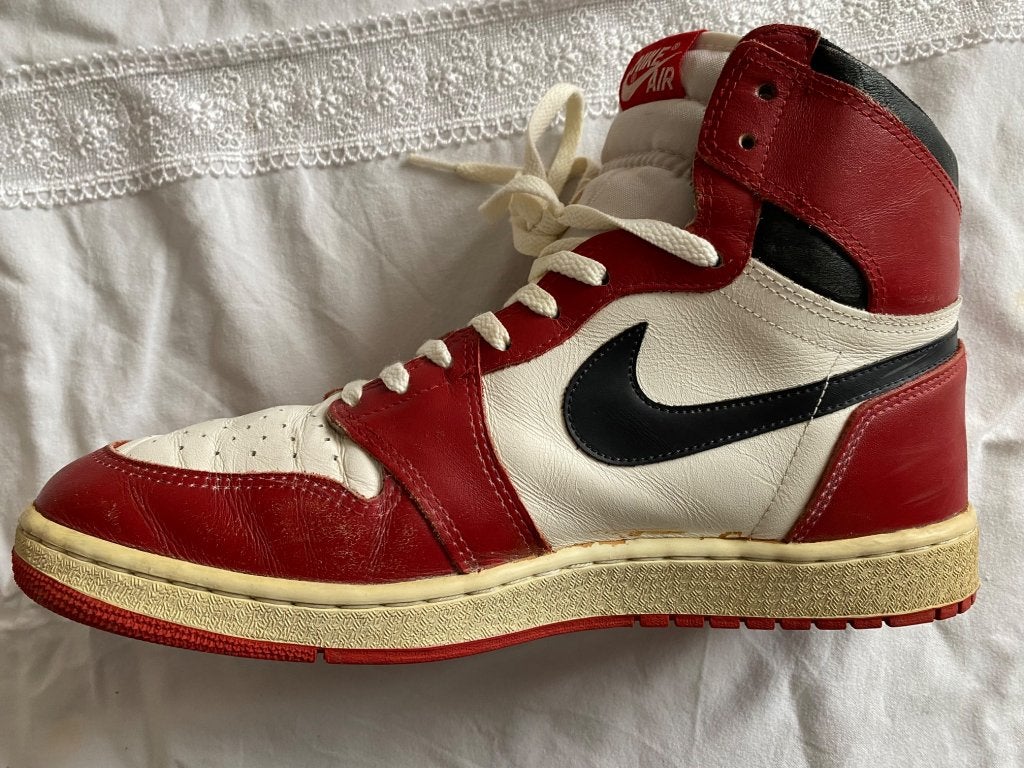 Jordan 1 OG Chicago (1985), Enlèvement ou Envoi, Autres couleurs, Nike, Porté