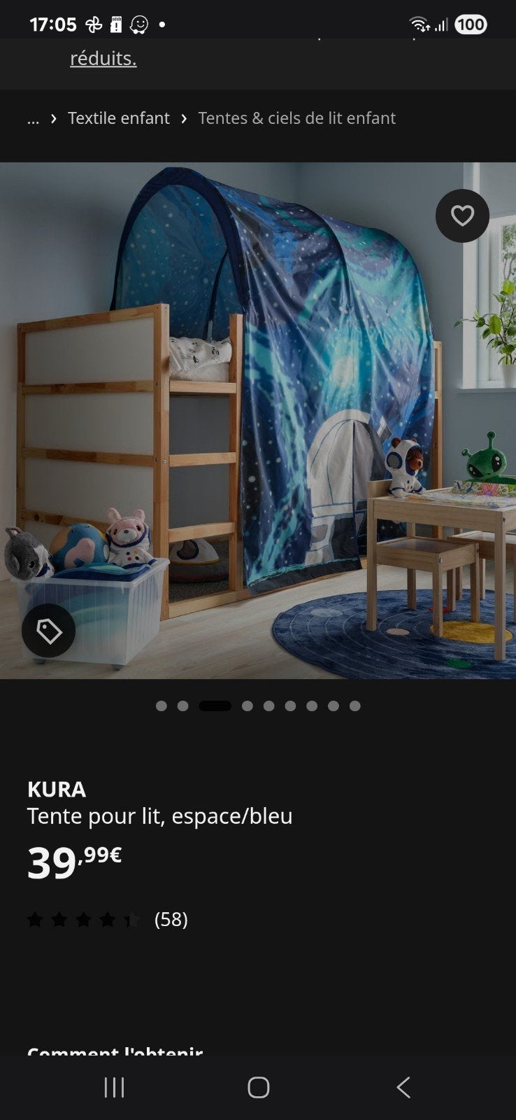 Tente de lit Kura de Ikea, Enlèvement, Comme neuf