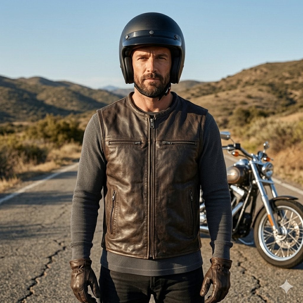 Nieuw leren motorvest, Motoren, Kleding | Motorkleding, Jas | leer, Dames, Heren, Nieuw met kaartje, Verzenden