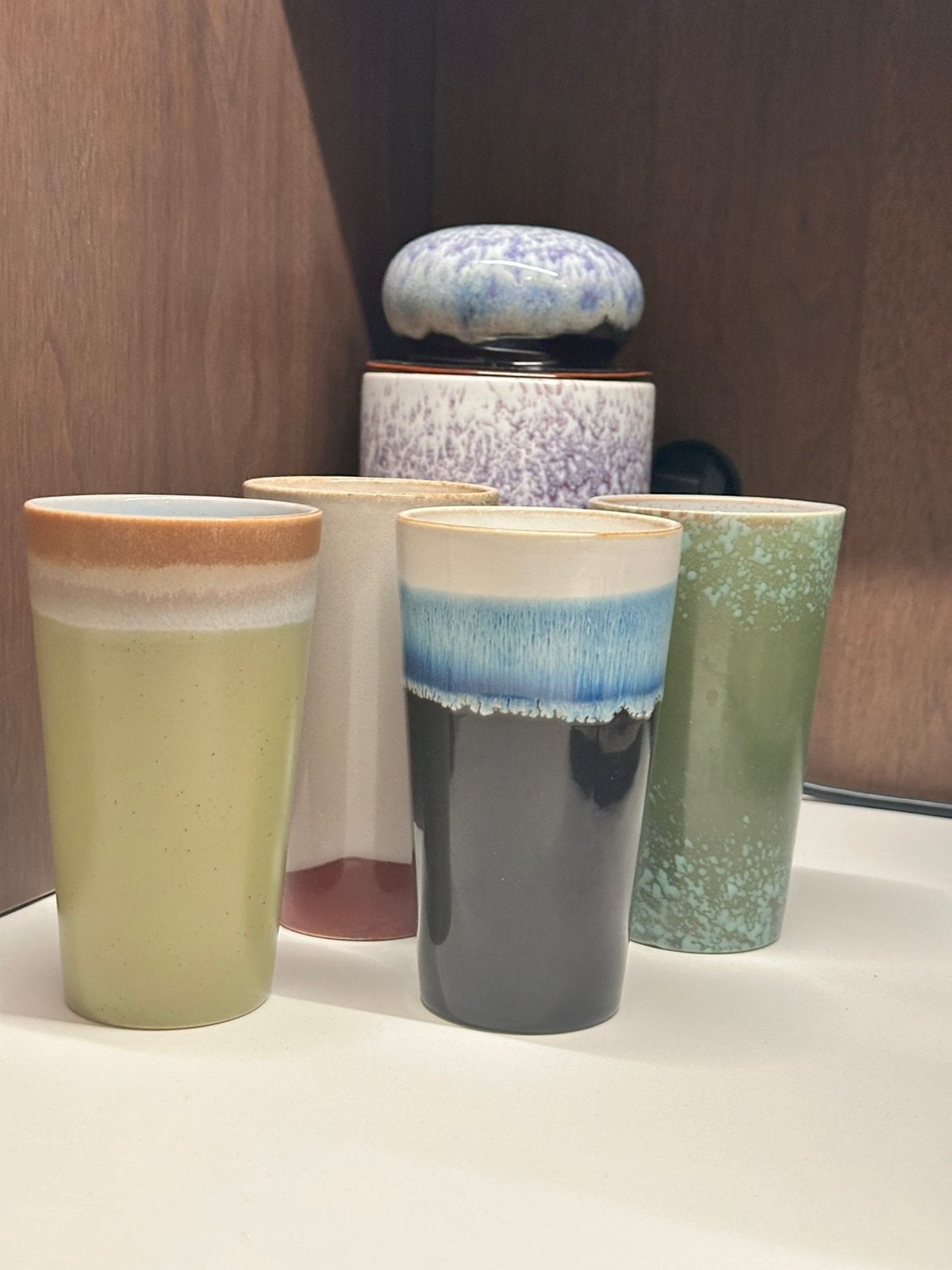 HK Living 70s ceramics tea/coffee mugs, Envoi, Comme neuf, Pichet