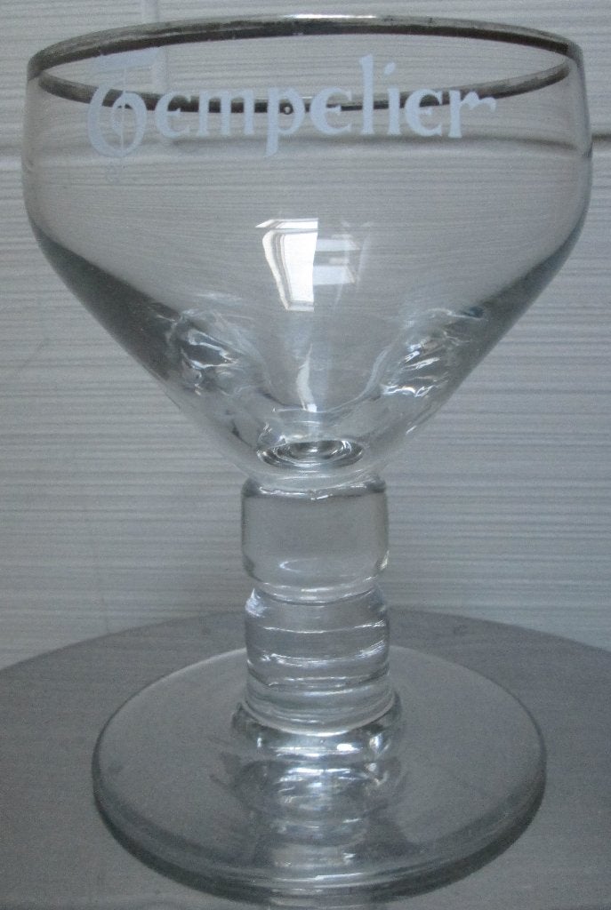 Oud Tempelier-glas met zilveren rand, Verzamelen, Biermerken, Ophalen of Verzenden, Gebruikt, Glas of Glazen, Overige merken