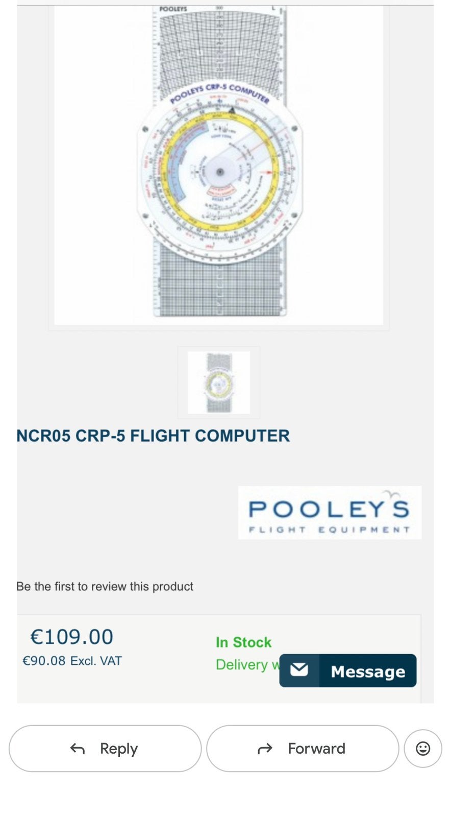 Pooleys CRP-5W flight computer, Ophalen of Verzenden, Zo goed als nieuw