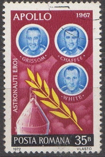 Roemenië -Astronauten Apollo 1 - 1967, Timbres & Monnaies, Timbres | Europe | Autre, Enlèvement ou Envoi, Affranchi