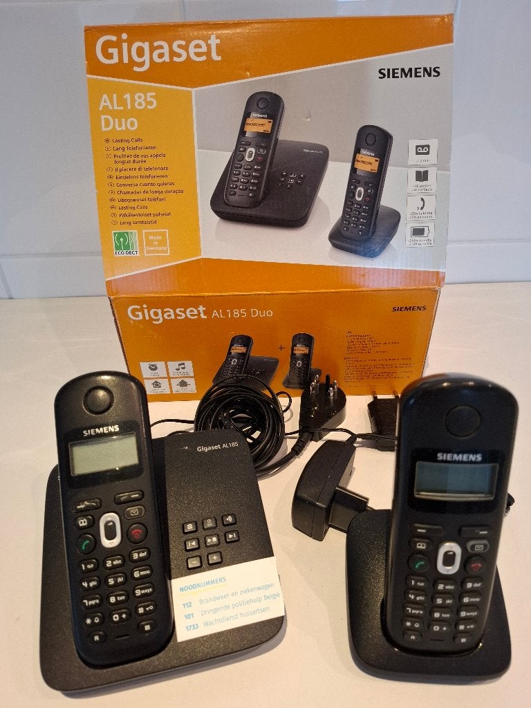 TELEFOON SIEMENS GIGASET AL 185 DUO, Telecommunicatie, Ophalen, Gebruikt, 2 handsets