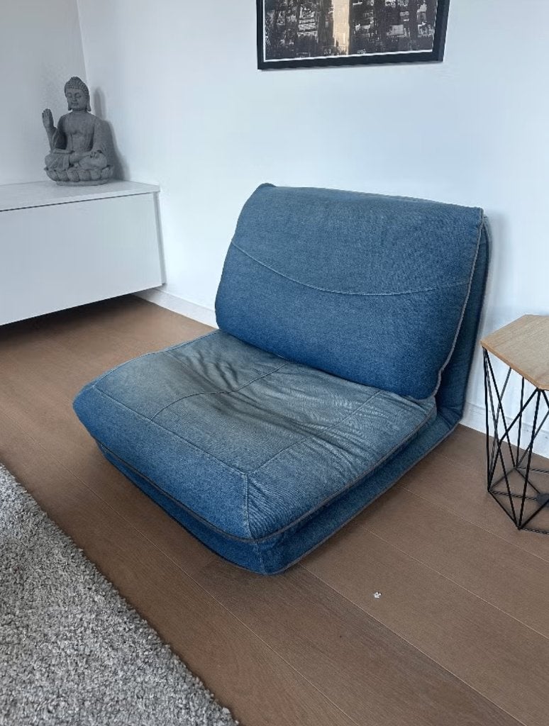 Opvouwbare loungestoel / slaapstoel – uitklapbaar tot ligbed, Huis en Inrichting, Ophalen, Zo goed als nieuw, Eenpersoons