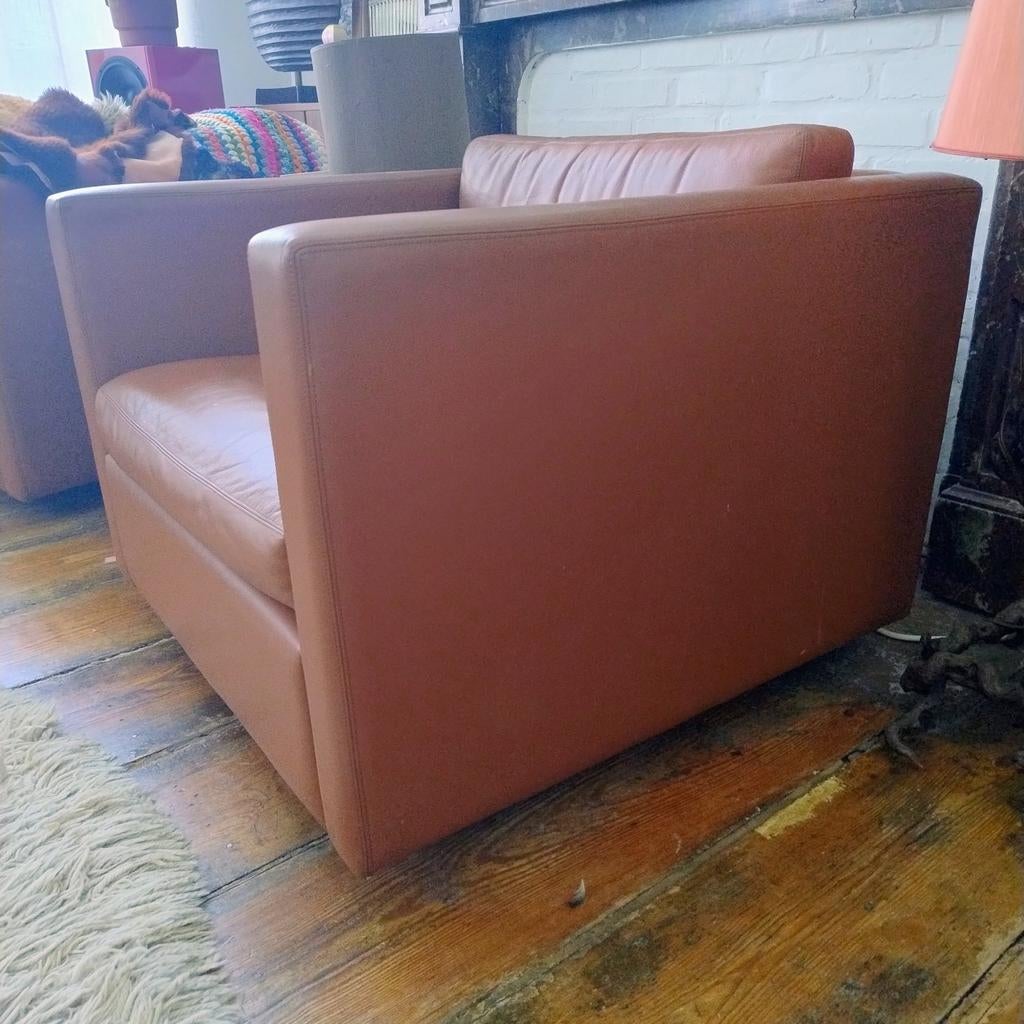 Set de clubs cuir cognac Inspiration. KNOLL modèle Pfister., Enlèvement