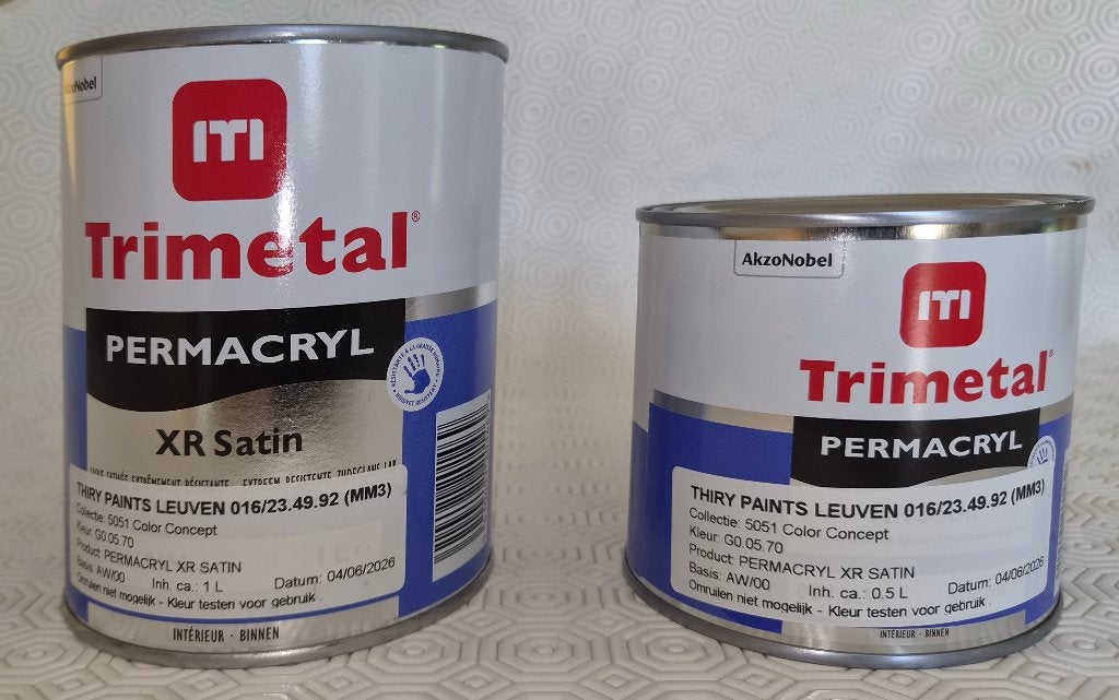Trimetal zijdeglans lak (1,5 l), Ophalen, Beige, Nieuw, Verf