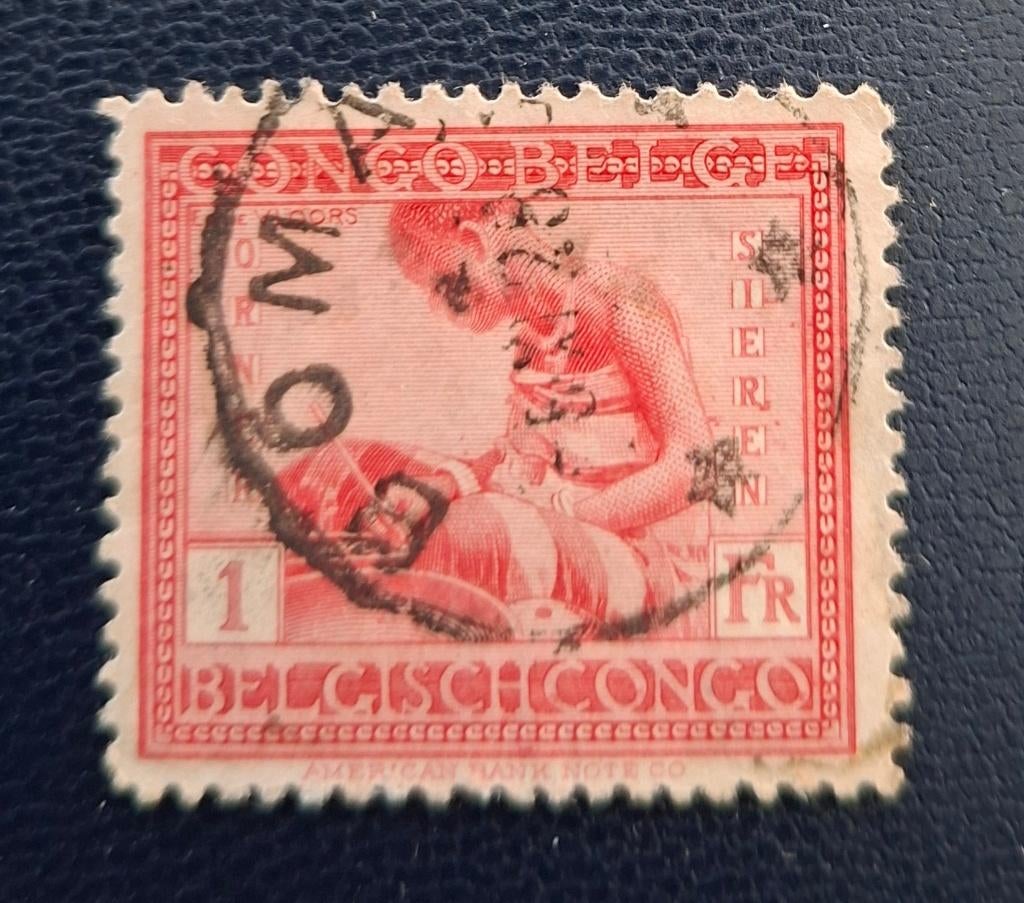 Timbre OBP 128 du Congo belge, tamponné, Enlèvement ou Envoi, Affranchi, Oblitéré