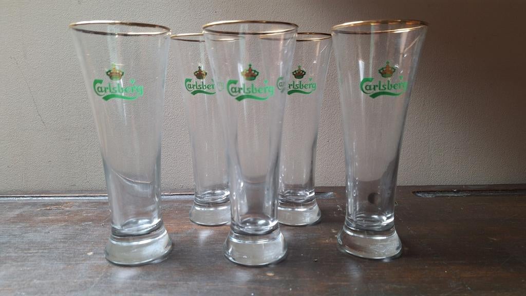 5 bierglazen Carlsberg, Verzamelen, Ophalen of Verzenden, Zo goed als nieuw