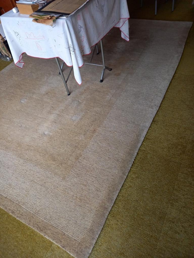 Laagpolig wollen tapijt 202x300cm., Huis en Inrichting, Stoffering | Vloerbedekking, Ophalen, Grijs, Tapijt