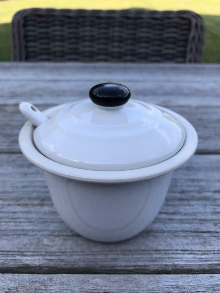 Porseleinen potje met lepeltje *Nieuw*, Huis en Inrichting, Keuken | Potten en Pannen, Ophalen of Verzenden, Nieuw