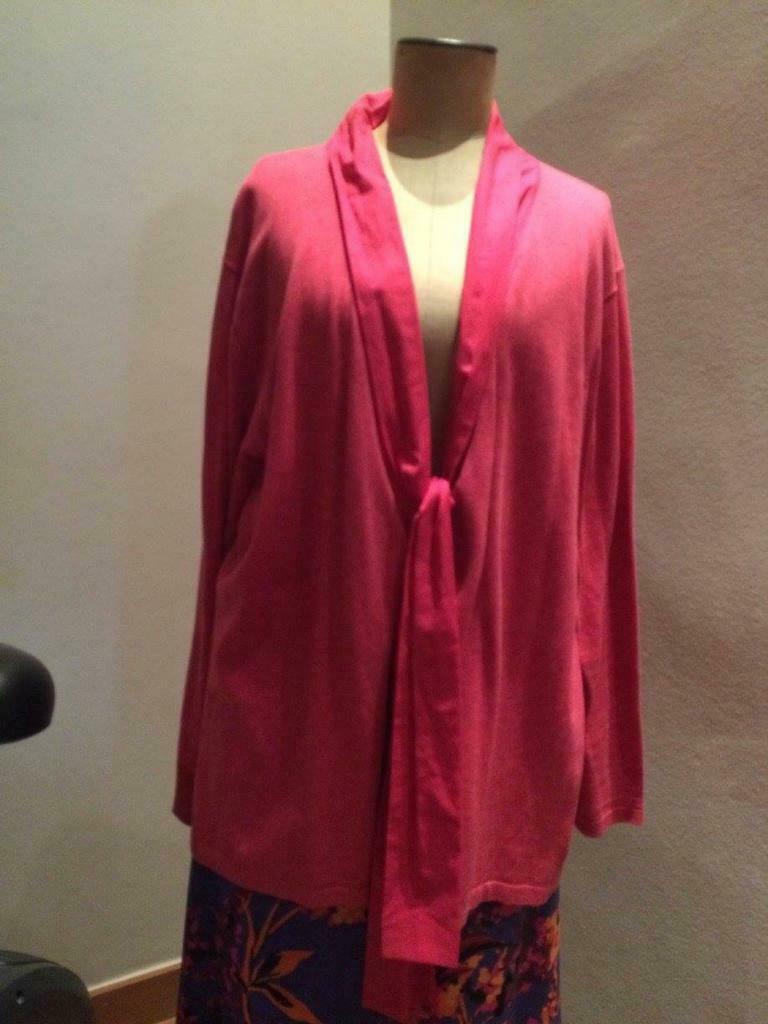 Vlotte fijne cardigan met sjaalkraag, NIEUW, T4 (48/50), Vent D’Ouesr, Enlèvement ou Envoi, Neuf, Rose