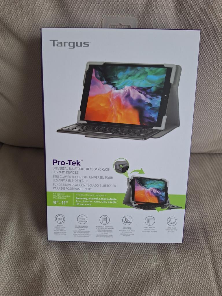 Targus Pro-Tek tablet holder & keyboard, Neuf, Enlèvement ou Envoi, 11 pouces, 9" tot 11"