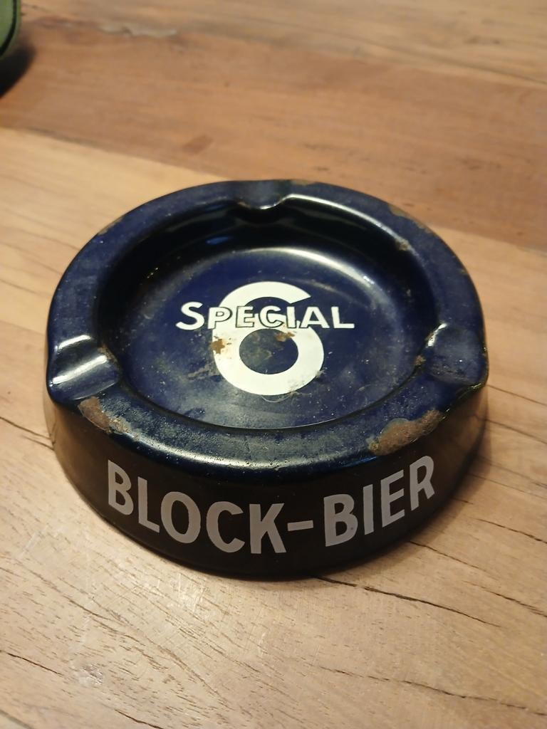 Oude emaille asbak. Brouwerij de block, Enlèvement ou Envoi, Comme neuf