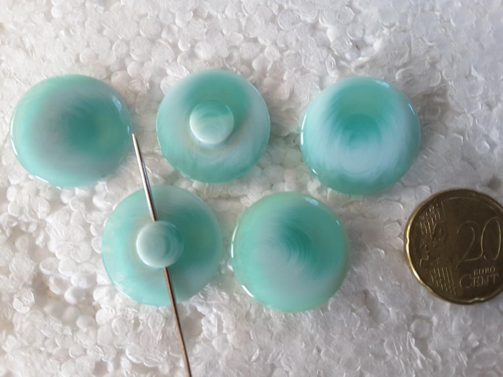 lot de 5 boutons vert clair et blanc à queue B225Q, Enlèvement ou Envoi, Neuf, Bouton ou Boutons