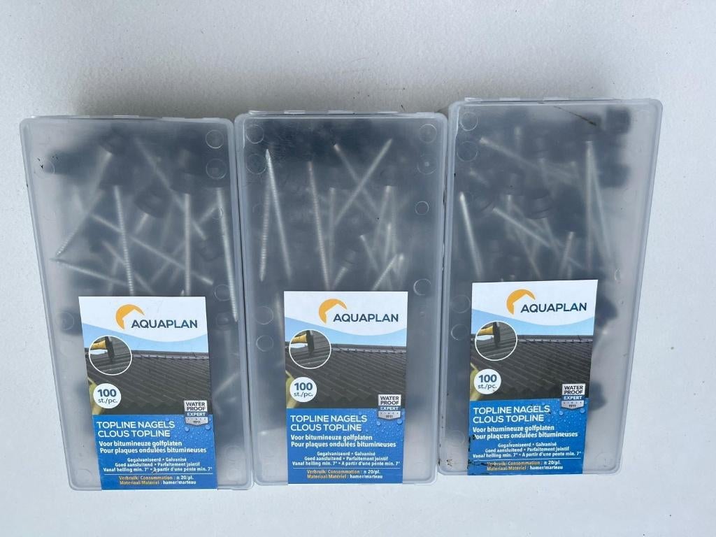 Aquaplan-Topline-clous pour tôles ondulées-noir-3x100 pièces, Bricolage & Construction, Enlèvement ou Envoi, Tôle ondulée, Autres matériaux