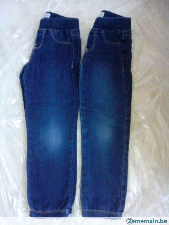 2 Tregging 5 ans-108 cm OKAIBI fille bleu, Utilisé, Fille, Pantalon