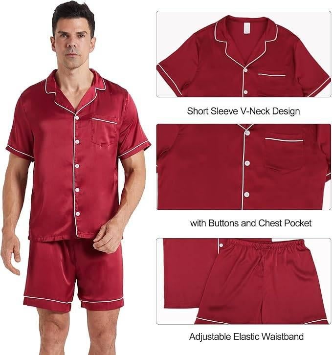 Pyjama court en satin pour homme | LIVRAISON GRATUITE, Vêtements | Hommes, Pyjamas, -, -, Envoi, Neuf
