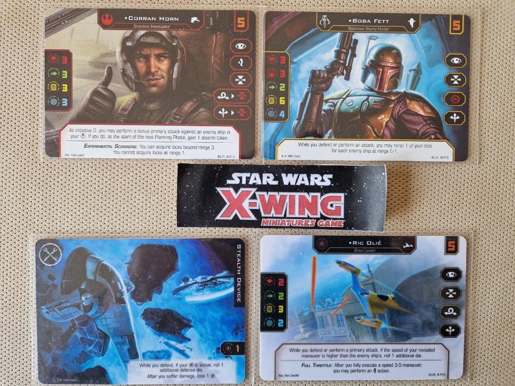 Star Wars X-Wing Set 4 cards Hyperspace Trial 2019 Miniature, Collections, Star Wars, Jeu, Enlèvement ou Envoi