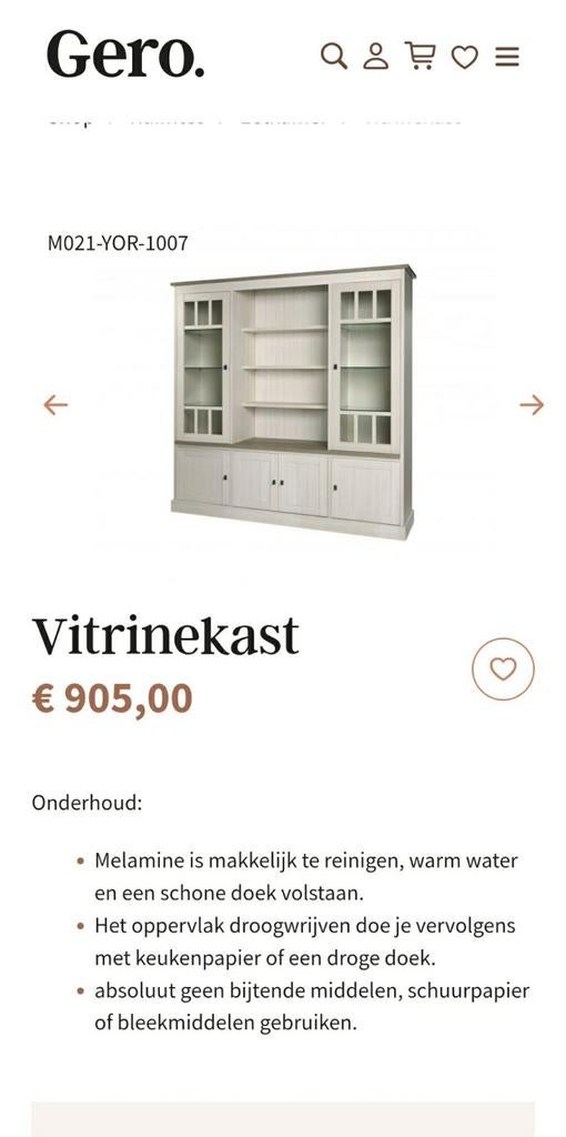 Vitrinekast, Ophalen