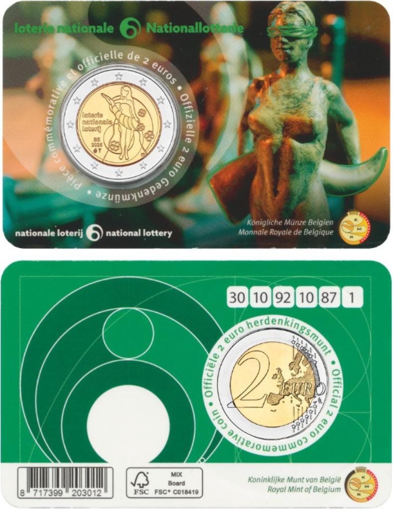 coincard 2 euro België 2025 Nationale Loterij Frans, Ophalen of Verzenden, België, 2 euro