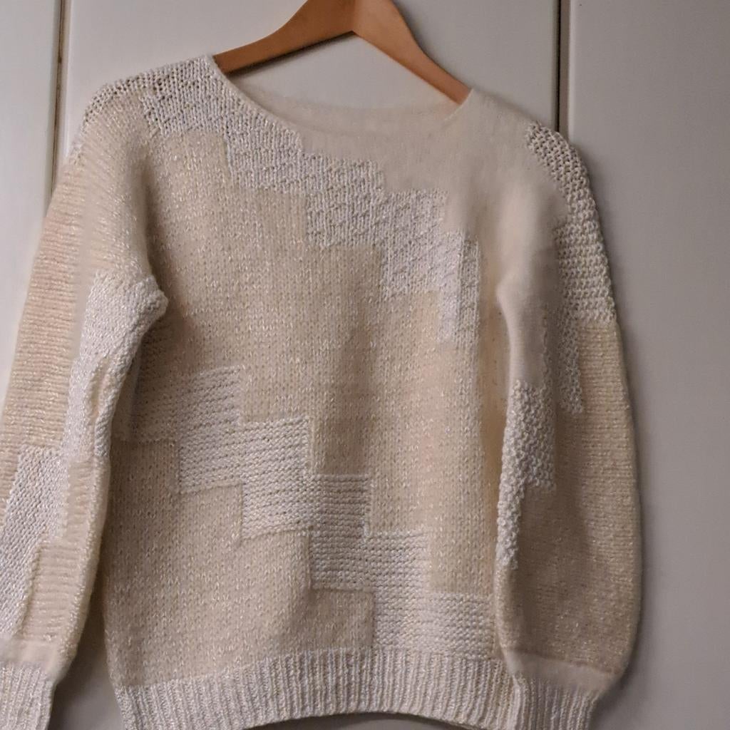 Bouton d'or handgebreid angora, kid mohair lurex Nieuwstaat, Enlèvement ou Envoi, Neuf, Blanc