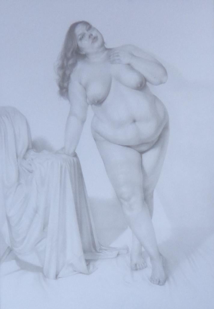 EMMA HUTCHINSON / NAAKTE VROUW / ORIGINEEL / 10x479cm KADER, Antiquités & Art, Art | Peinture | Moderne, Enlèvement